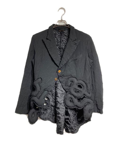 COMME des GARCONS（コムデギャルソン）COMME des GARCONS (コムデギャルソン) ポリ縮絨 パデットデザインジャケット ブラック サイズ:Mの古着・服飾アイテム