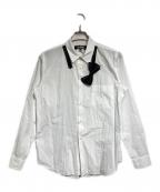 BLACK COMME des GARCONSブラックコムデギャルソン）の古着「蝶ネクタイデザインシャツ/Bow tie shirt」｜ホワイト