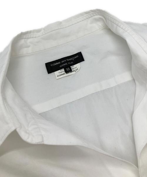 COMME des GARCONS HOMME PLUS（コムデギャルソンオムプリュス）COMME des GARCONS HOMME PLUS (コムデギャルソンオムプリュス) ベロアパッチデザインシャツ ホワイト サイズ:SSの古着・服飾アイテム