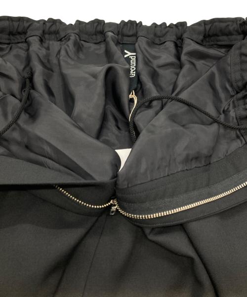 GROUND Y（グラウンドワイ）GROUND Y (グラウンドワイ) ギャバギャザーサルエルパンツ/Gabardine Gathered Sarouel Pants ブラック サイズ:3の古着・服飾アイテム