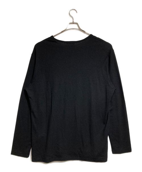 Yohji Yamamoto pour homme（ヨウジヤマモト プールオム）Yohji Yamamoto pour homme (ヨウジヤマモト プールオム) ウールエアー天竺カットソー/Wool Air Jersey Cut and Sewn ブラック サイズ:3の古着・服飾アイテム