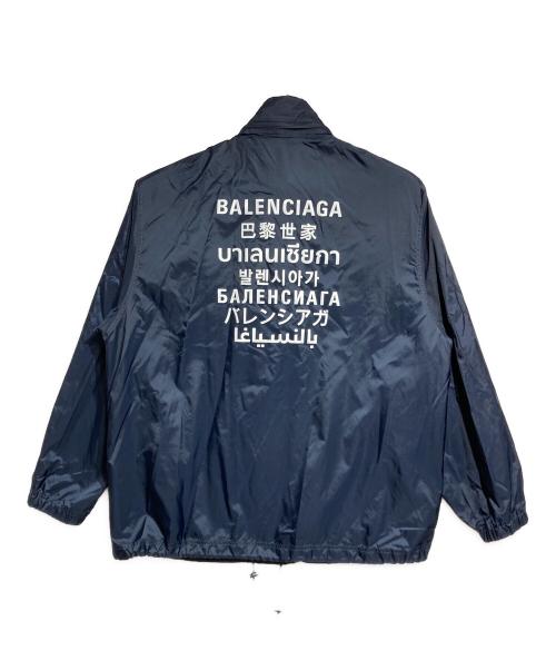 BALENCIAGA（バレンシアガ）BALENCIAGA (バレンシアガ) バックプリントトラックジャケット ネイビー サイズ:42の古着・服飾アイテム