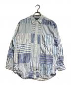 POLO COUNTRYポロカントリー）の古着「パッチワークシャツ/patchwork shirt」｜ブルー
