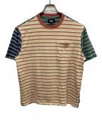 stussyステューシー）の古着「マルチボーダーTシャツ」｜ベージュ