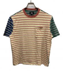 stussy（ステューシー）の古着「マルチボーダーTシャツ」｜ベージュ