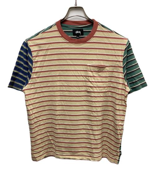 stussy（ステューシー）stussy (ステューシー) マルチボーダーTシャツ ベージュ サイズ:Sの古着・服飾アイテム
