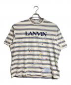 LANVIN×GALLERY DEPTランバン×ギャラリー デプト）の古着「ボーダーペイントTシャツ/Border Paint T-shirt」｜ベージュ