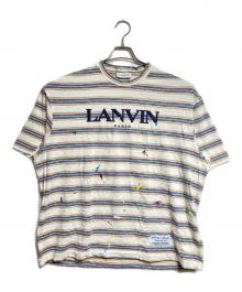 LANVIN×GALLERY DEPT（ランバン×ギャラリー デプト）の古着「ボーダーペイントTシャツ/Border Paint T-shirt」｜ベージュ