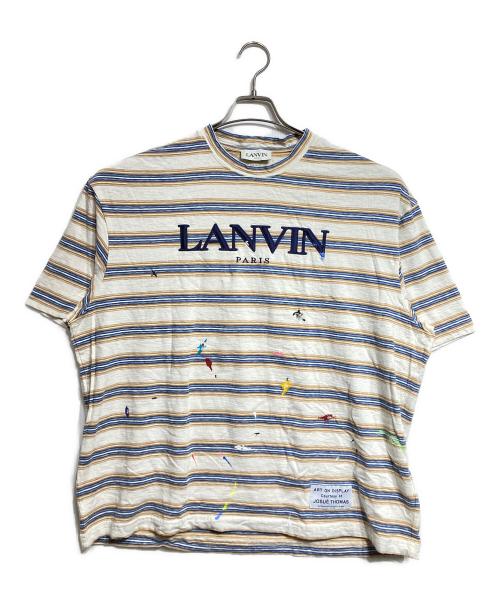 LANVIN（ランバン）LANVIN (ランバン) GALLERY DEPT (ギャラリー デプト) ボーダーペイントTシャツ/Border Paint T-shirt ベージュ サイズ:Lの古着・服飾アイテム