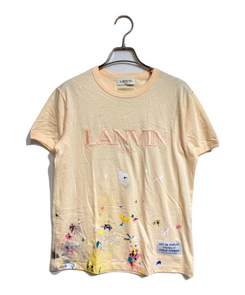 LANVIN（ランバン）LANVIN (ランバン) GALLERY DEPT (ギャラリー デプト) ペイント加工ロゴTシャツ/Printed logo T-shirt オレンジ サイズ:Lの古着・服飾アイテム