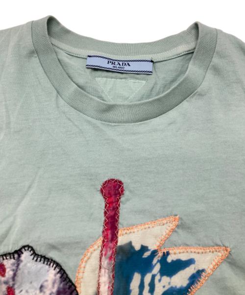 PRADA（プラダ）PRADA (プラダ) ユニコーン刺繍Tシャツ/Embroidered unicorn T-shirt ブルー サイズ:Mの古着・服飾アイテム