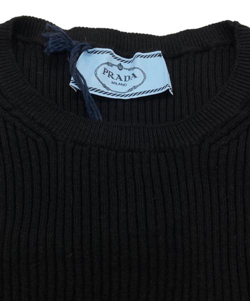 PRADA（プラダ）PRADA (プラダ) コットンリブニット/Cotton rib knit ブラック サイズ:42の古着・服飾アイテム