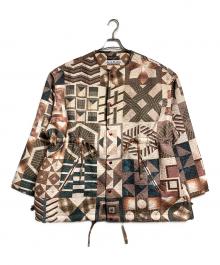 Acne studios×10 corso como（アクネ ストゥディオス×ディエチ コルソコモ）の古着「Patchwork Jacquard Woven Jacket/パッチワークジャカードウーブンジャケット」｜ブラウン