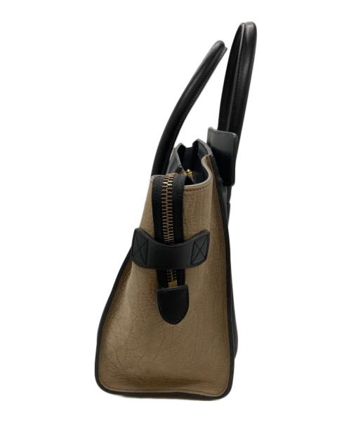 CELINE（セリーヌ）CELINE (セリーヌ) ラゲージマイクロショッパー/Luggage Micro Shopper ブラウン×ブラックの古着・服飾アイテム