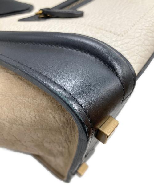 CELINE（セリーヌ）CELINE (セリーヌ) ラゲージマイクロショッパー/Luggage Micro Shopper ブラウン×ブラックの古着・服飾アイテム