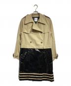 Jean Paul GAULTIERジャンポールゴルチェ）の古着「PVC切替トレンチコート」｜ベージュ×ブラック