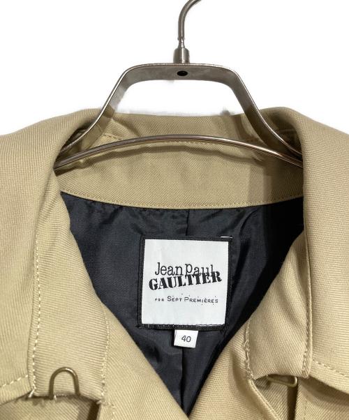 Jean Paul GAULTIER（ジャンポールゴルチェ）Jean Paul GAULTIER (ジャンポールゴルチェ) PVC切替トレンチコート ベージュ×ブラック サイズ:40の古着・服飾アイテム