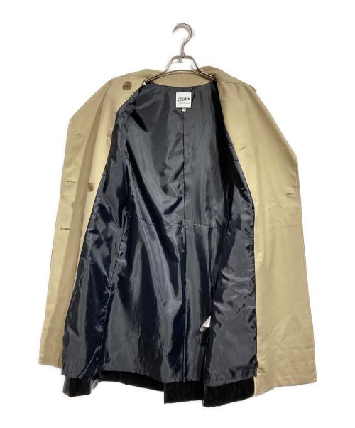 Jean Paul GAULTIER（ジャンポールゴルチェ）Jean Paul GAULTIER (ジャンポールゴルチェ) PVC切替トレンチコート ベージュ×ブラック サイズ:40の古着・服飾アイテム
