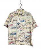 reyn spoonerレイン スプナー）の古着「総柄シャツ/All-over print shirt」｜ベージュ×グリーン