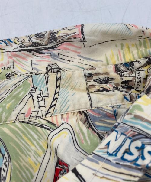 reyn spooner（レイン スプナー）reyn spooner (レイン スプナー) 総柄シャツ/All-over print shirt ベージュ×グリーン サイズ:Lの古着・服飾アイテム
