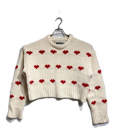 中古・古着通販】NKNIT (ンニット) Heart pattern ショート丈ニット