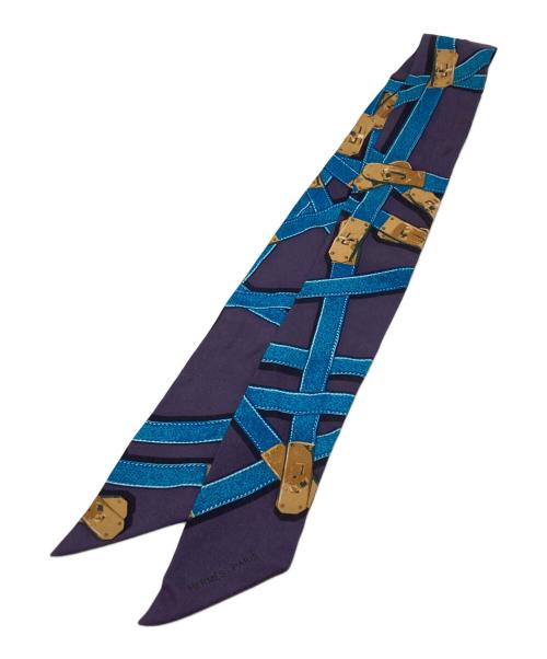 HERMES（エルメス）HERMES (エルメス) ツイリースカーフ/TRES KELLY/ケリーベルト ブルーの古着・服飾アイテム