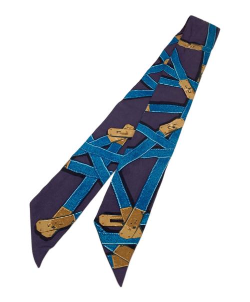 HERMES（エルメス）HERMES (エルメス) ツイリースカーフ/TRES KELLY/ケリーベルト ブルーの古着・服飾アイテム