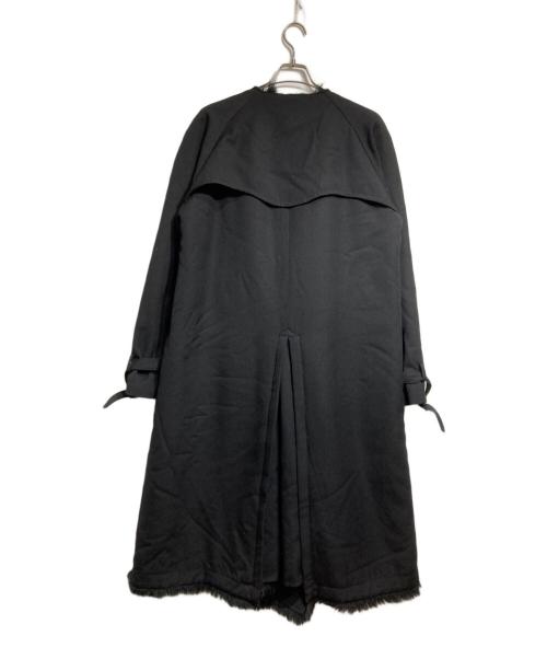 COMME des GARCONS HOMME PLUS（コムデギャルソンオムプリュス）COMME des GARCONS HOMME PLUS (コムデギャルソンオムプリュス) ファー切替ノーカラートレンチコート/Fur-trimmed collarless trench coat ブラック サイズ:Lの古着・服飾アイテム