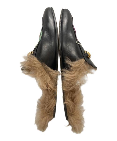 GUCCI（グッチ）GUCCI (グッチ) 鬼UFO刺繍プリンスタウンファーミュール ブラック サイズ:7.5の古着・服飾アイテム