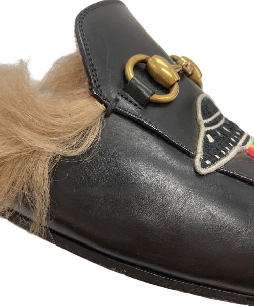 GUCCI（グッチ）GUCCI (グッチ) 鬼UFO刺繍プリンスタウンファーミュール ブラック サイズ:7.5の古着・服飾アイテム