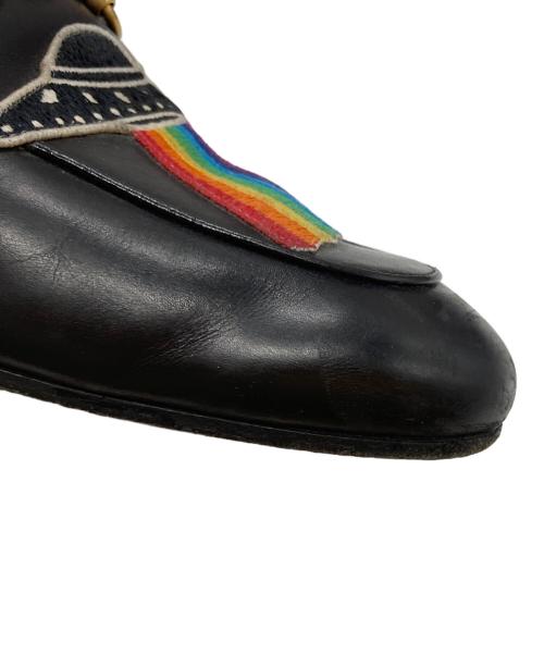 GUCCI（グッチ）GUCCI (グッチ) 鬼UFO刺繍プリンスタウンファーミュール ブラック サイズ:7.5の古着・服飾アイテム