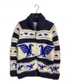 KANATAカナタ）の古着「カウチンニットカーディガン/Cowichan knit cardigan」｜ネイビー