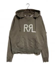 RRL（ダブルアールエル）の古着「ロゴプリント後付けフーディー/parka」｜グレー