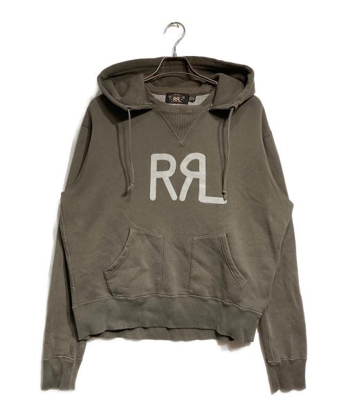 RRL（ダブルアールエル）RRL (ダブルアールエル) ロゴプリント後付けフーディー/parka グレー サイズ:Ｌの古着・服飾アイテム