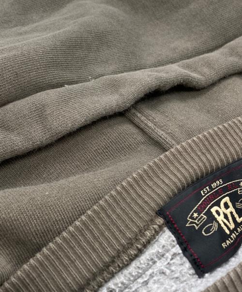 RRL（ダブルアールエル）RRL (ダブルアールエル) ロゴプリント後付けフーディー/parka グレー サイズ:Ｌの古着・服飾アイテム