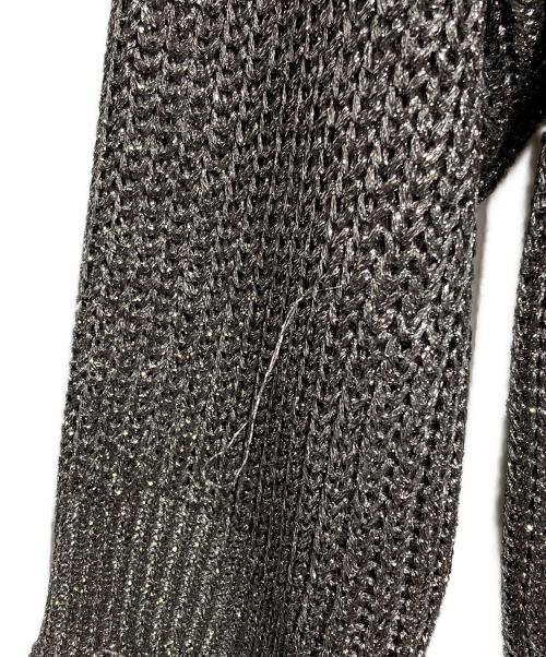NOUNLESS（ナウンレス）NOUNLESS (ナウンレス) SHINY FOIL GRUNGE KNIT/シャイニーフォイルグランジニット シルバー サイズ:2の古着・服飾アイテム