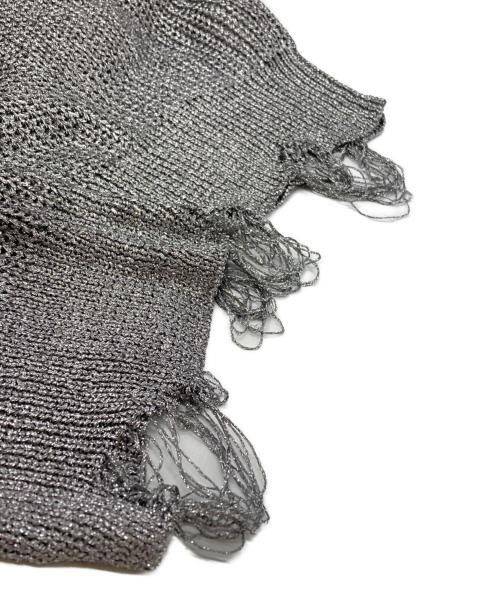 NOUNLESS（ナウンレス）NOUNLESS (ナウンレス) SHINY FOIL GRUNGE KNIT/シャイニーフォイルグランジニット シルバー サイズ:2の古着・服飾アイテム
