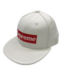 New Era×SUPREME（ニューエラ×シュプリーム）の古着「Leather Box logo new Era」｜ホワイト