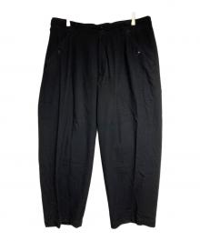 Yohji Yamamoto pour homme（ヨウジヤマモト プールオム）の古着「ウールフランネル タックパンツ/Wool Flannel Pleated Trousers 」｜ブラック