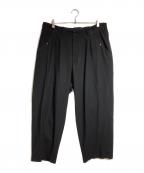 Yohji Yamamoto pour hommeヨウジヤマモト プールオム）の古着「ウールフランネル タックパンツ/Pleated Wool Flannel Pants 」｜ブラック