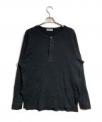 Yohji Yamamoto pour hommeヨウジヤマモト プールオム）の古着「ヘンリーネックサーマルカットソー/Thermal Henley」｜ブラック