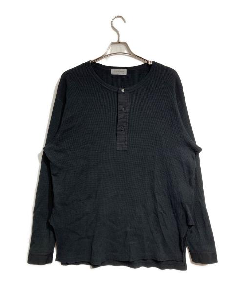 Yohji Yamamoto pour homme（ヨウジヤマモト プールオム）Yohji Yamamoto pour homme (ヨウジヤマモト プールオム) ヘンリーネックサーマルカットソー/Thermal Henley ブラック サイズ:3の古着・服飾アイテム