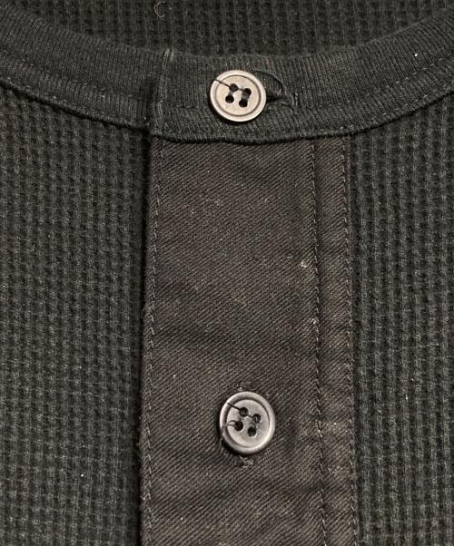 Yohji Yamamoto pour homme（ヨウジヤマモト プールオム）Yohji Yamamoto pour homme (ヨウジヤマモト プールオム) ヘンリーネックサーマルカットソー/Thermal Henley ブラック サイズ:3の古着・服飾アイテム