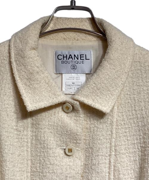 CHANEL（シャネル）CHANEL (シャネル) ココボタンツイードジャケット アイボリー サイズ:38の古着・服飾アイテム