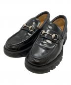 GUCCIグッチ）の古着「プラットフォームホースビットローファー/Platform Horsebit Loafers」｜ブラック