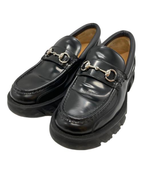 GUCCI（グッチ）GUCCI (グッチ) プラットフォームホースビットローファー/Platform Horsebit Loafers ブラック サイズ:10の古着・服飾アイテム