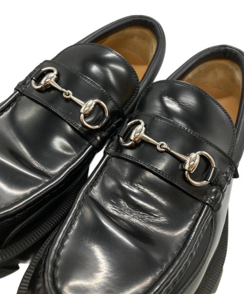 GUCCI（グッチ）GUCCI (グッチ) プラットフォームホースビットローファー/Platform Horsebit Loafers ブラック サイズ:10の古着・服飾アイテム