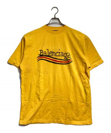 未使用品★BALENCIAGA バレンシアガ 20SS 583256 コットン100％ ロゴ刺繍入り クルーネック 半袖Ｔシャツ イエロー S 正規品 レディース BALENCIAGA - 未使用品☆BALENCIAGA バレンシアガ 20SS 583256