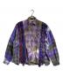 Rebuild by Needles（リビルドバイニードルス）の古着「7 Cuts Zipped Wide Shirt/7カッツ・ジップ・ワイドシャツ」｜パープル×グリーン