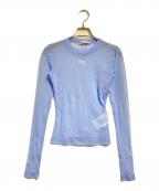 ALEXANDER WANGアレキサンダー・ワン）の古着「Evening Haze Semi-Sheer Mesh Topクリスタル装飾ストレッチチュールトップ」｜ブルー
